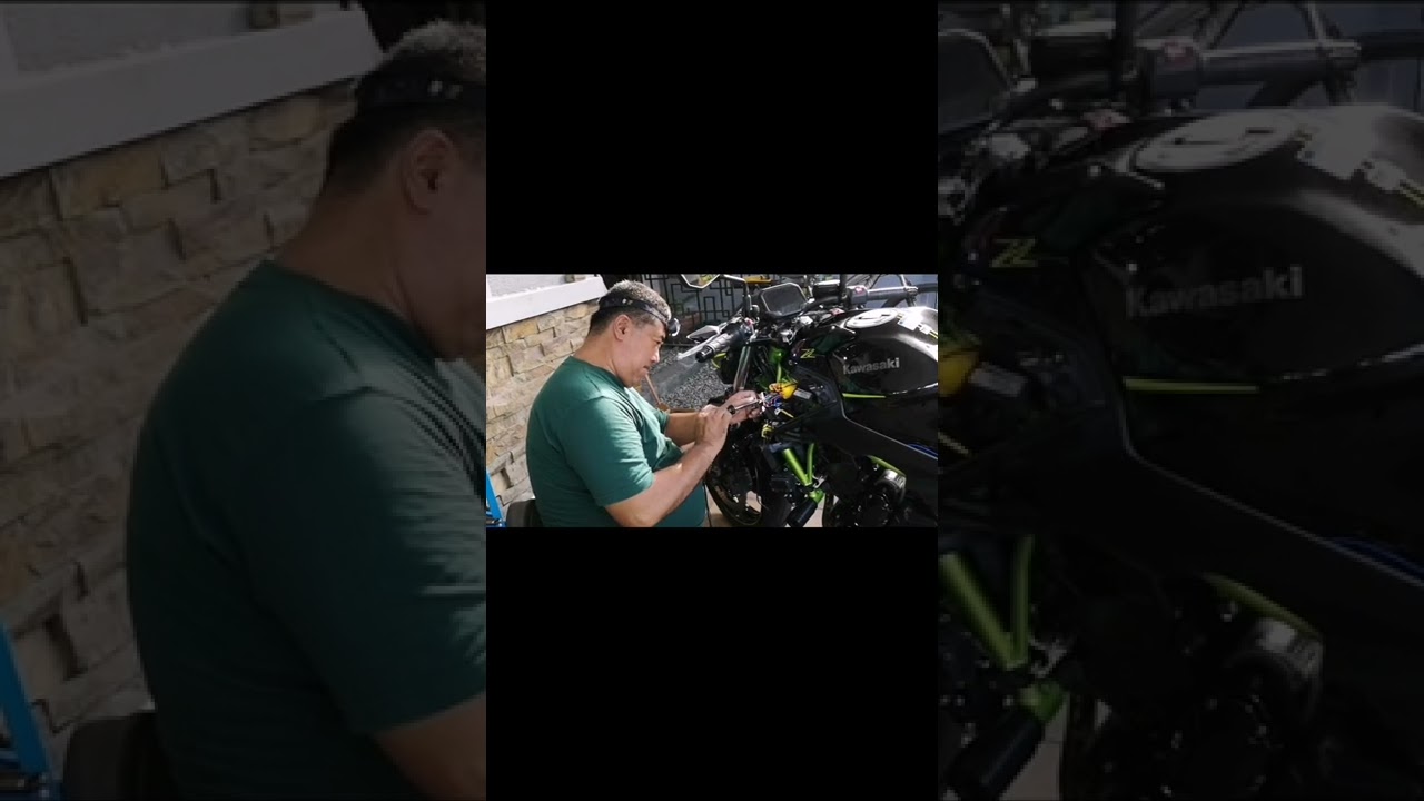 Kawasaki z650 (Battle hopper) mini driving light installation sa Garaje de Ponticelli