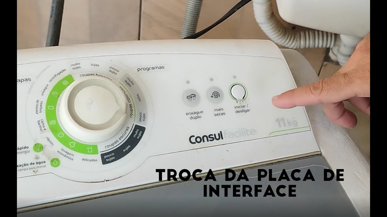 Lavadora de Roupas Consul Facilite 11kg CWE11AB - Troca da placa de Interface código W10597230.