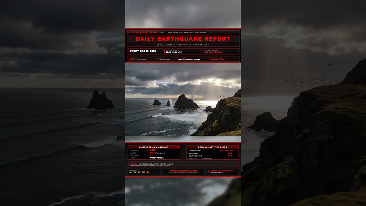 Daily Earthquake Report &ndash; Friday, December 12, 2025