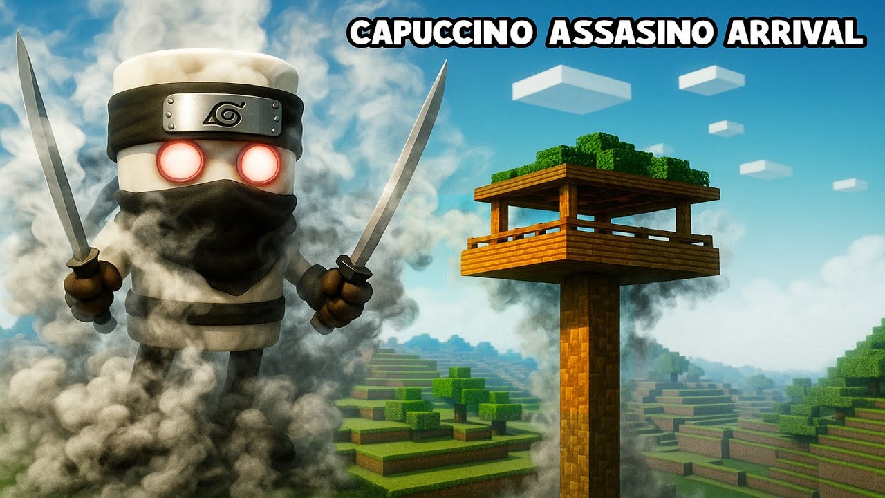SURVIVING FROM CAPPUCCINO ASSASINO ARRIVAL in Minecraft -  Gameplay - Coffin meme