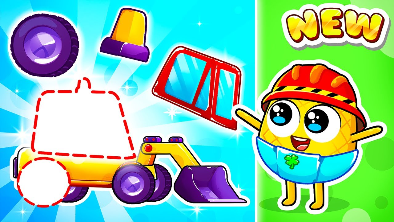 Construction Vehicles Song for Kids 🚜 Vehicle Puzzle 🧩 Heavy Equipment Song | YUM YUM Kids Songs