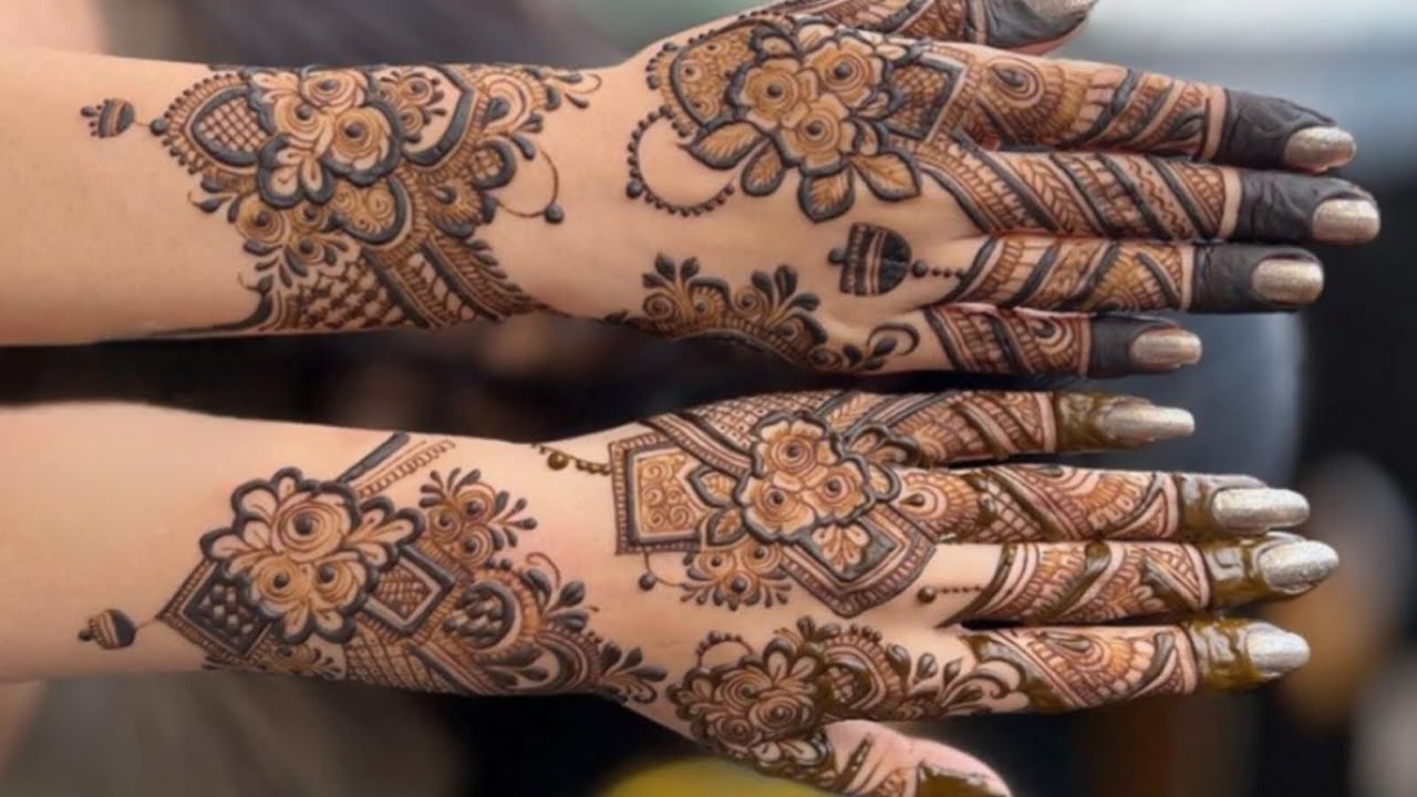 Gorgeous Back Hand Henna Design 😍 Perfect for Festivals #MehndiLovers #SimpleMehendi #ArabicMehendi