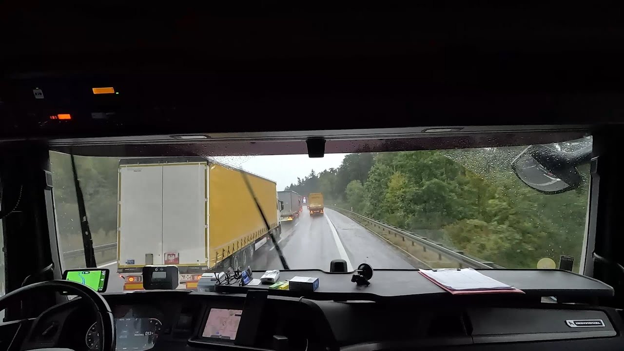 POV Truck Driving │MAN TGX 510 │DRIVING ON THE RAINY WEEK│HEAVY LOAD│