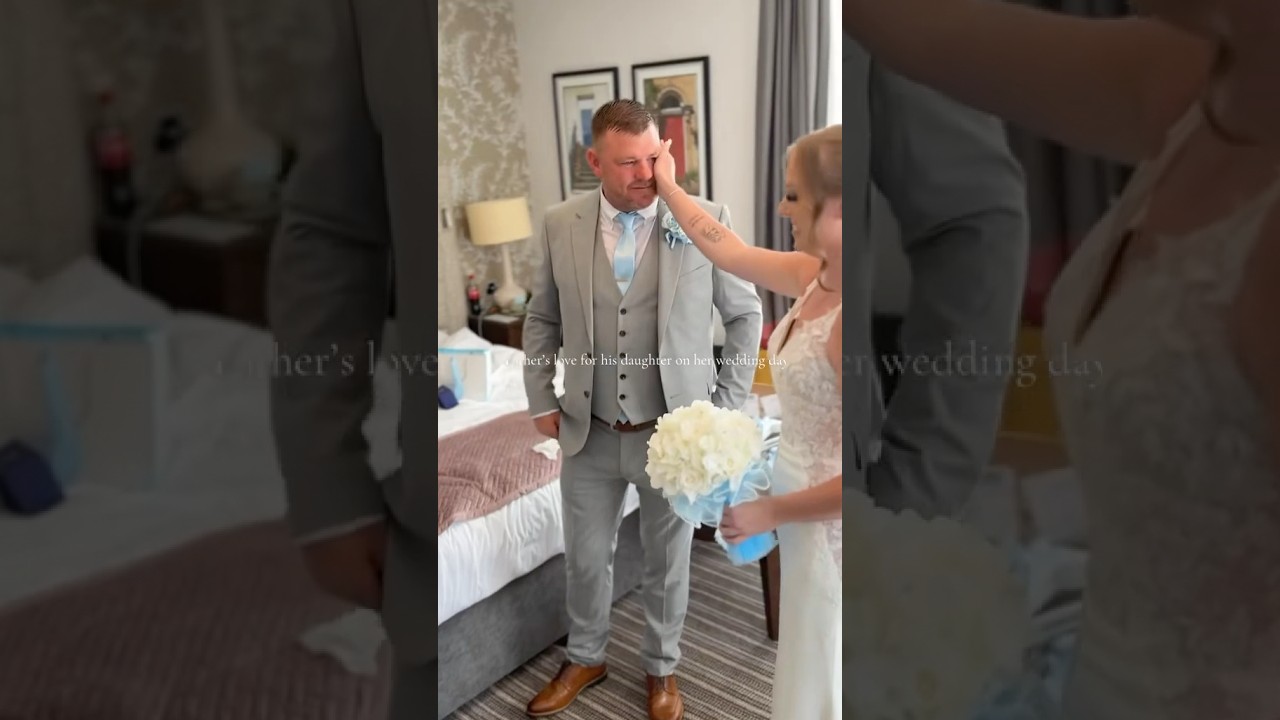 A Father&rsquo;s first look on her #weddingday #weddingcontentcreator #weddingcreation #weddingreels #fyp
