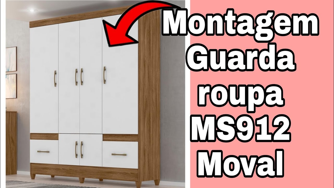Como montar guarda roupa moval MS912 6 portas 2 gavetas sozinho!
