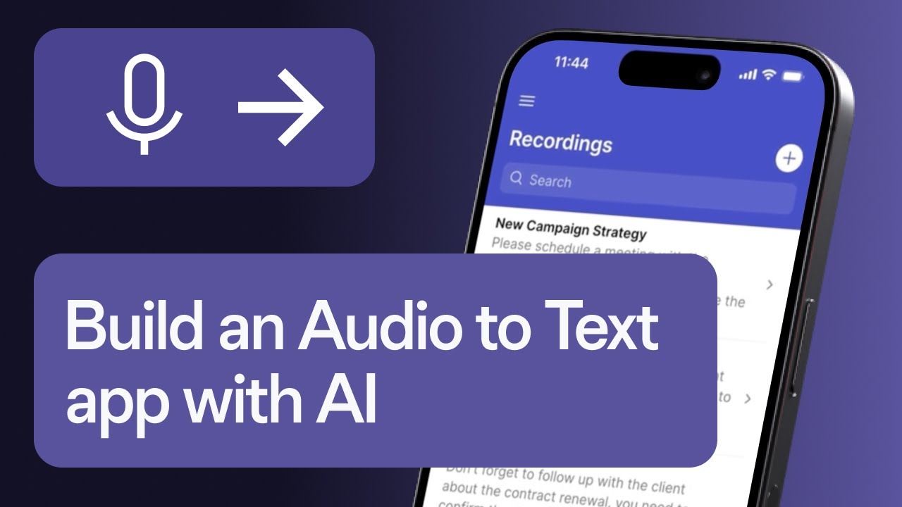 Audio to Text app with AI Tutorial | AI Agent with No Code