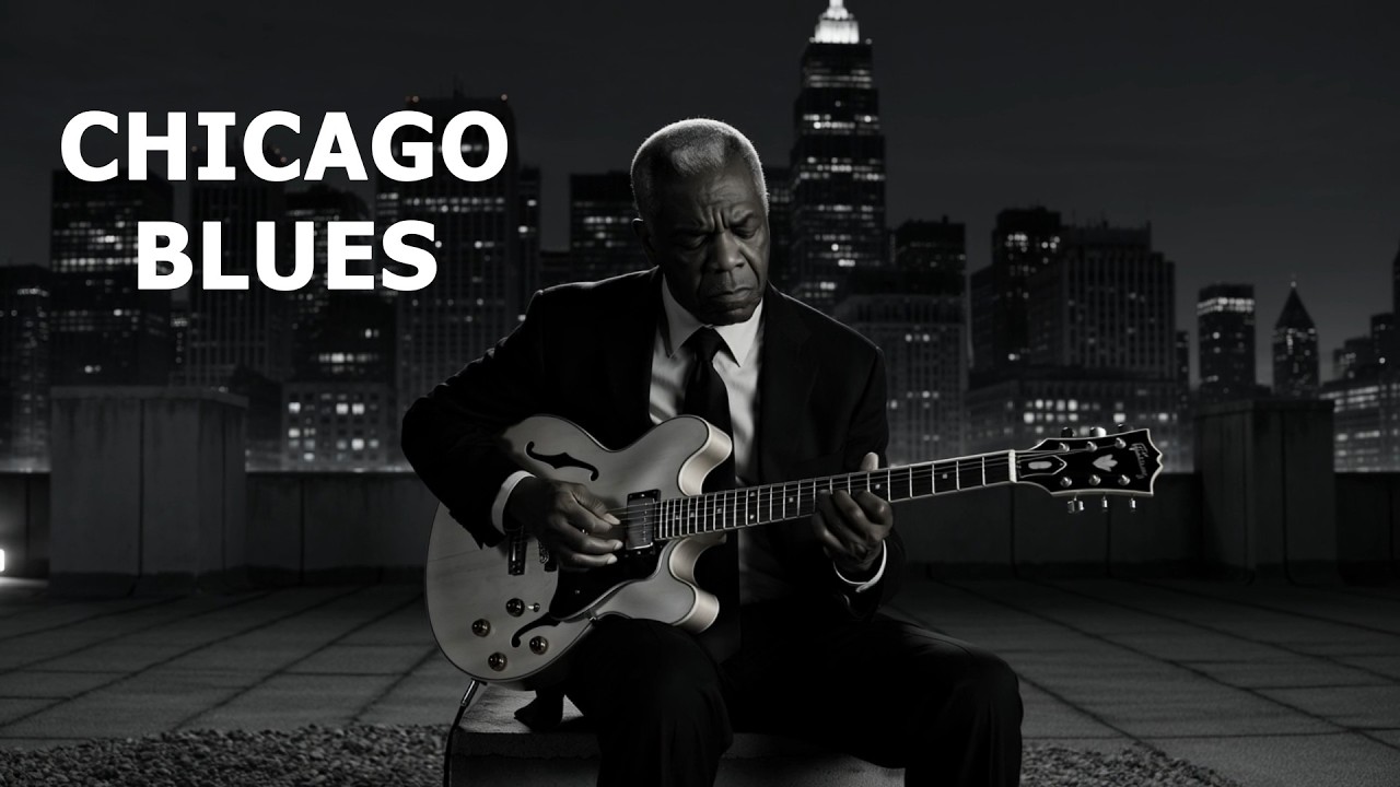 Chicago Blues Music | Chicago Blues Nights 🎸 Classic Blues Guitar in a Smoky Whiskey Bar Atmosphere