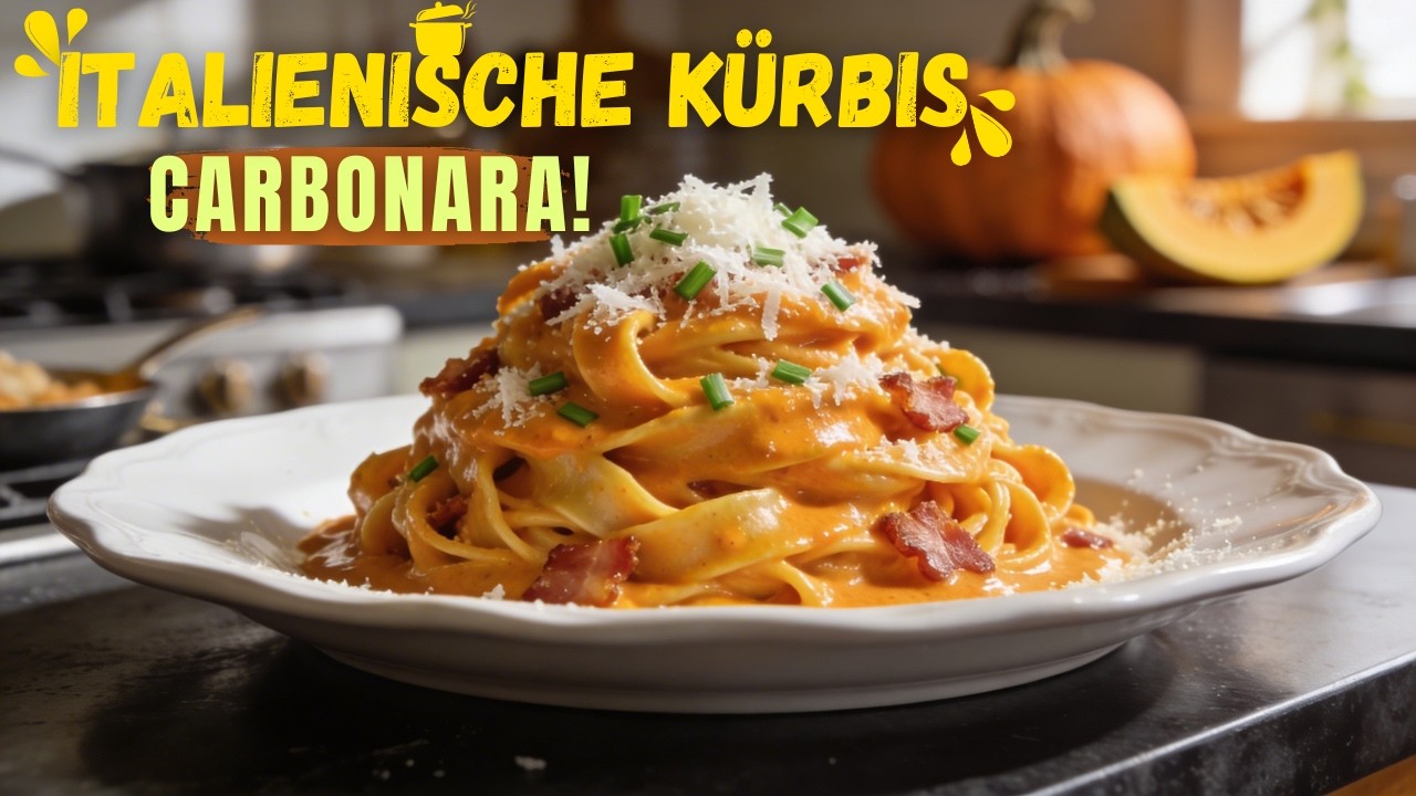 Weltklasse Kürbis Carbonara rezept original italienisch  Leckeres Pasta Gericht