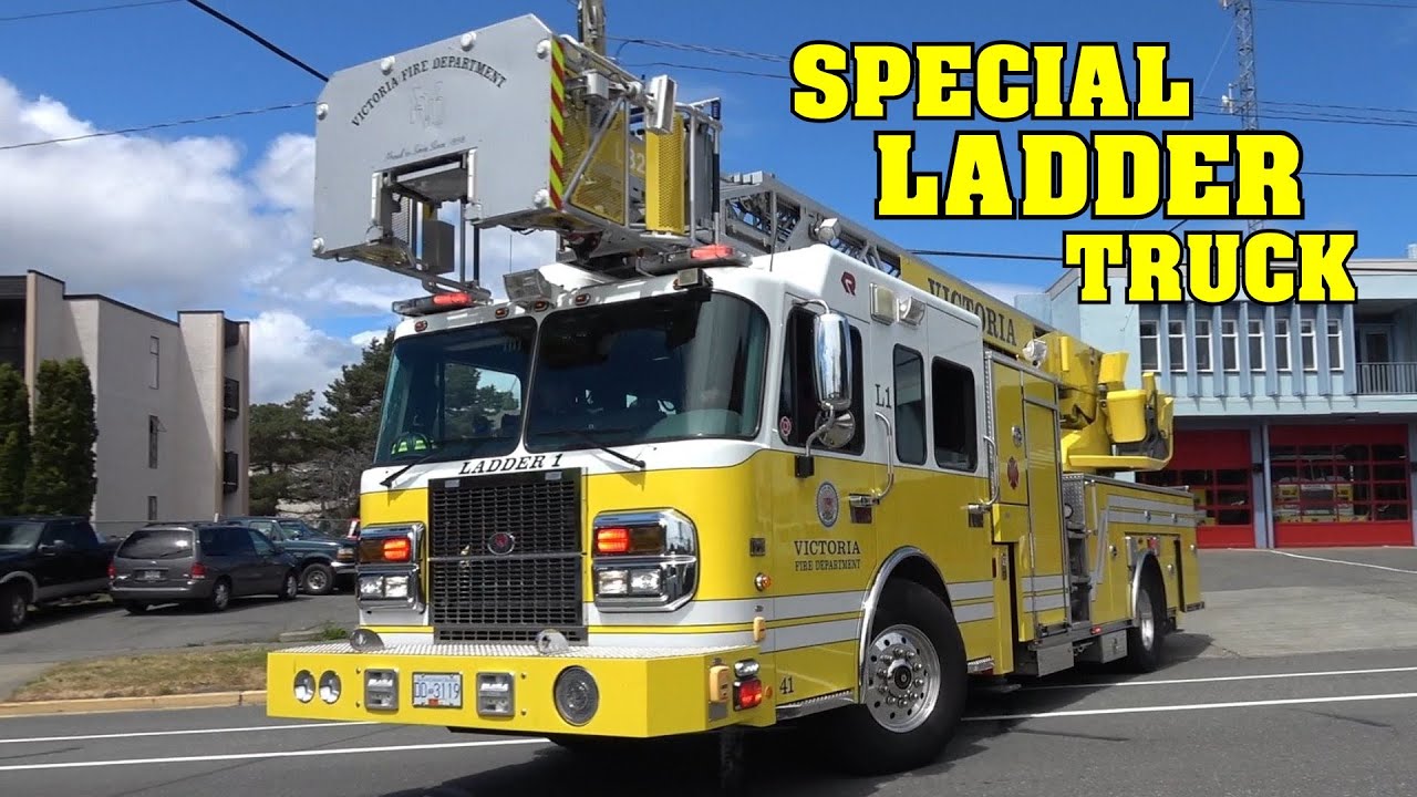 [RARE & SPECIAL LADDER TRUCK!] - Victoria Fire Department Engine 1, Rescue 1 & Ladder 1 responding