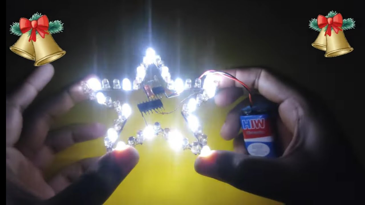 DIY LED Christmas star using 555 ic and CD4017 ic || led chaser circuits || christmas ideas #viral
