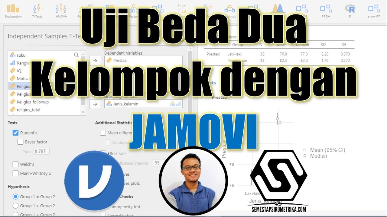 Cara Uji Beda Dua Kelompok dengan Jamovi | Independent Sample t-test dan Paired Sample t-test