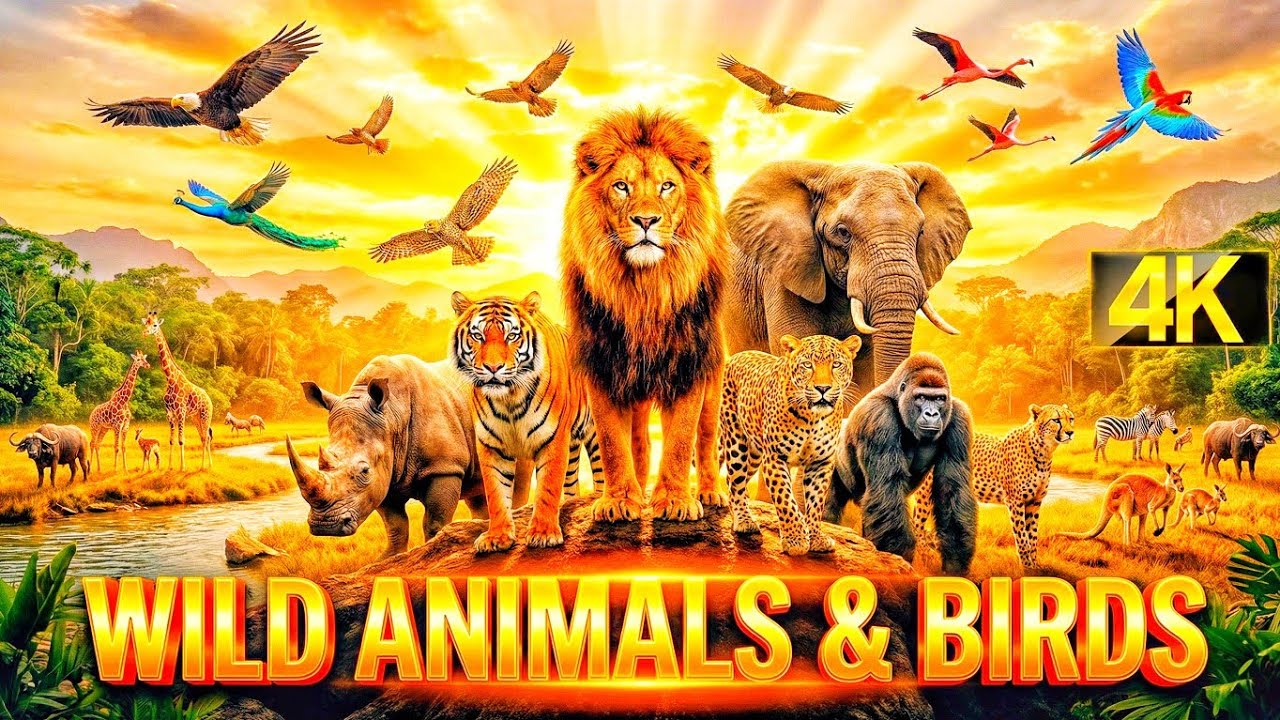Wild Animals and Birds | Amazing Wildlife World in 4K | Nature Documentary Style