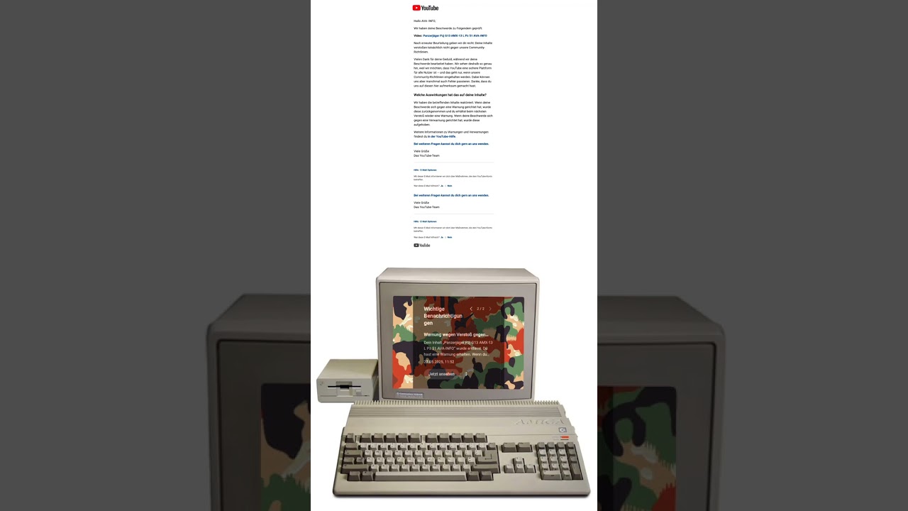 YT Fehlermeldung AVA-INFO