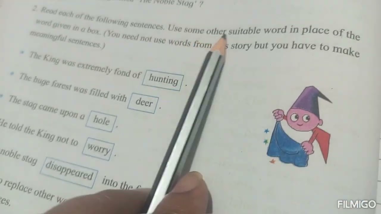 3rd English #Question and Answers#32. The Noble Stag # Marathi explanation# SSC Board