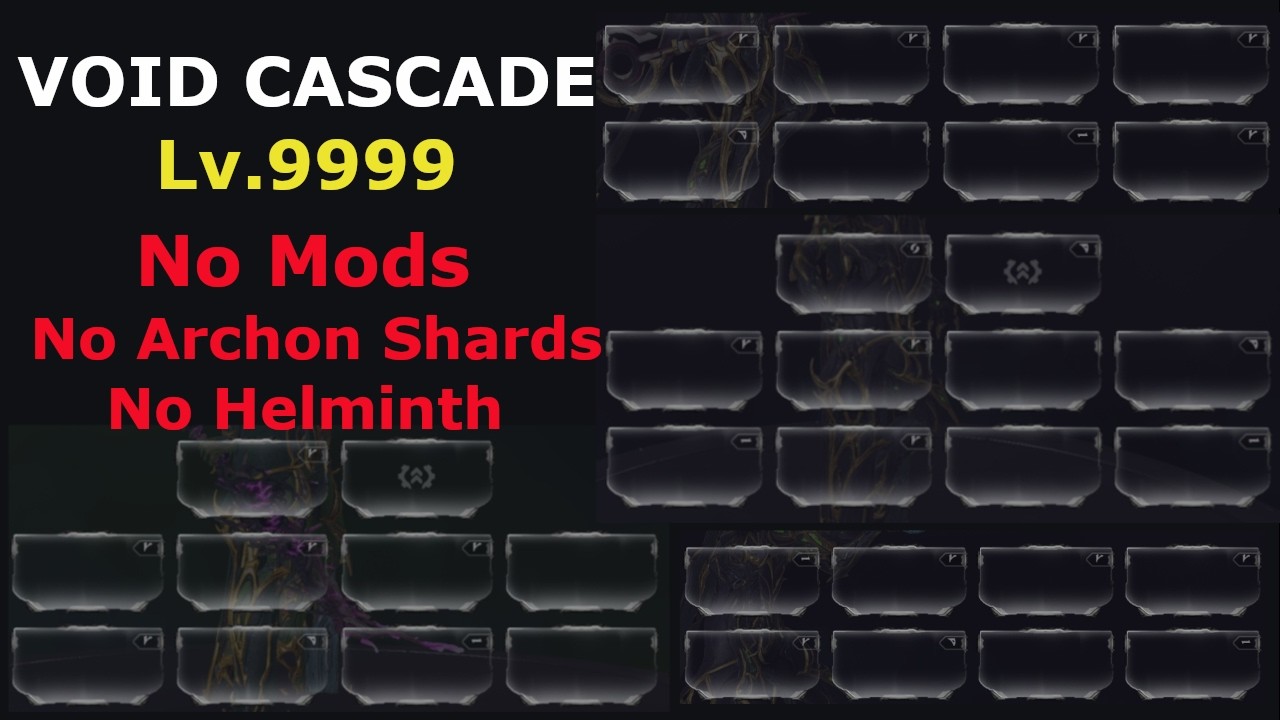 [Warframe] MODLESS Void Cascade solo level cap | Arcane Circumvent | Melee Afflictions