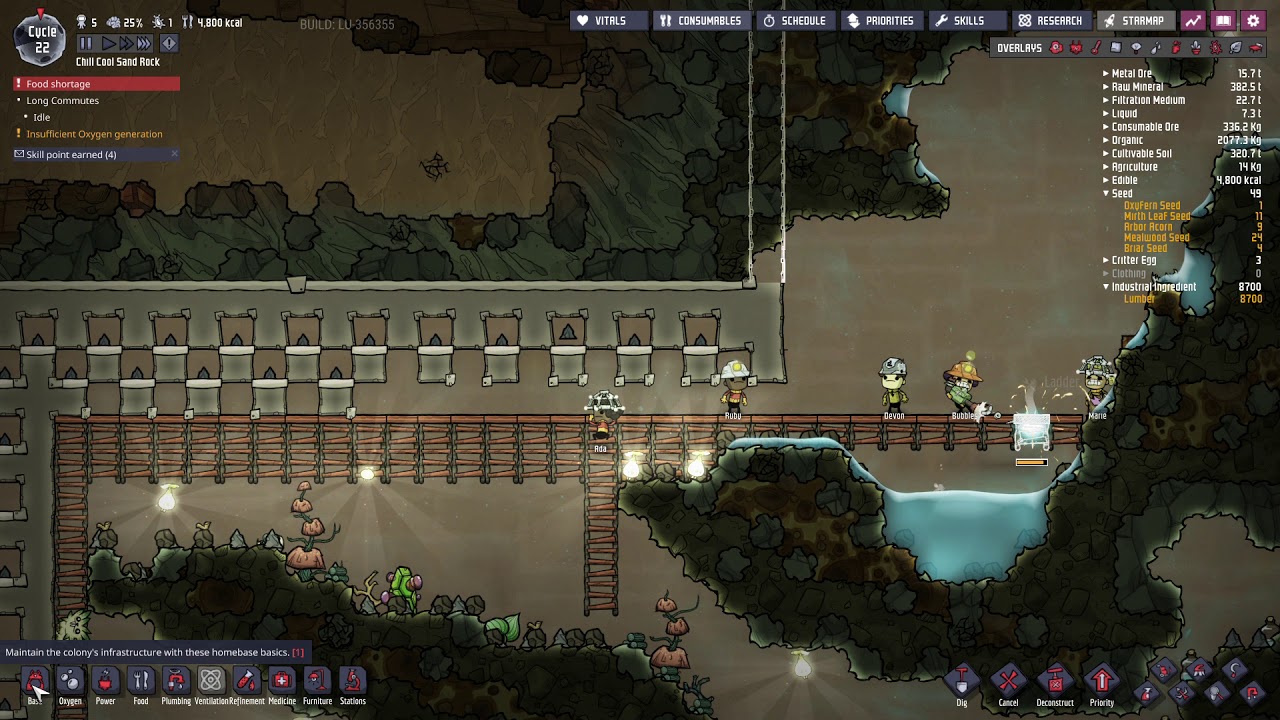 Oxygen Not Included- constructing vacuum insulation