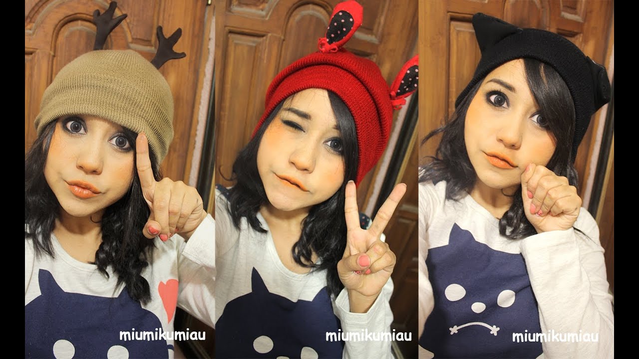 DIY, gorrito de reno, de conejito y de gatito