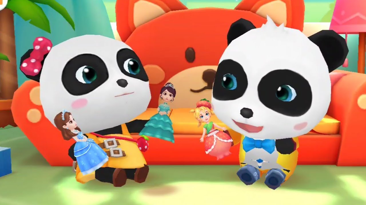 PANDA KIKI DAN MIUMIU BERMAIN MENDANDANI BONEKA PUTRI | RUMAH BERMAIN PANDA | BABYBUS INDONESIA