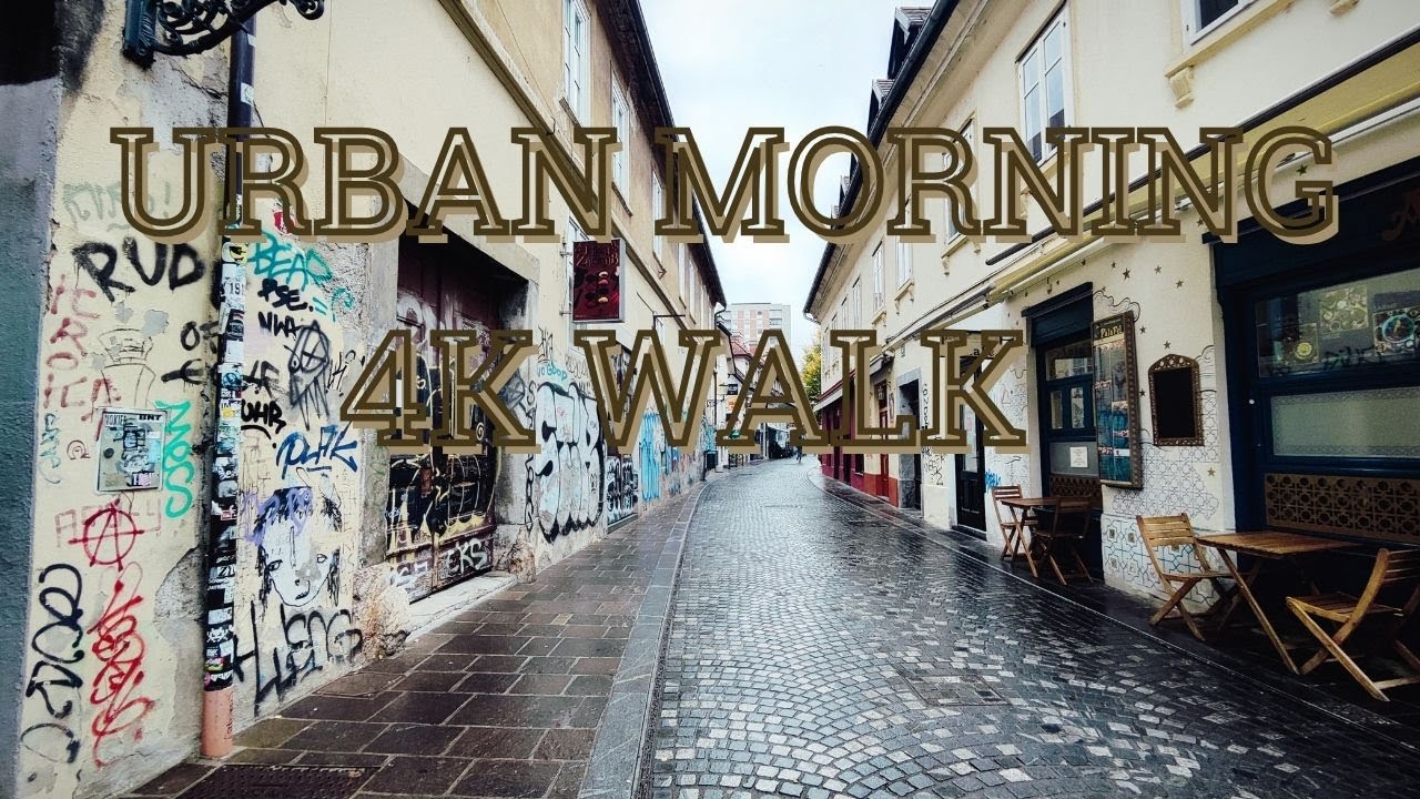 Moody Autumn Morning | City Ambience & Calm Streets | 4K Walk Ljubljana 🇸🇮