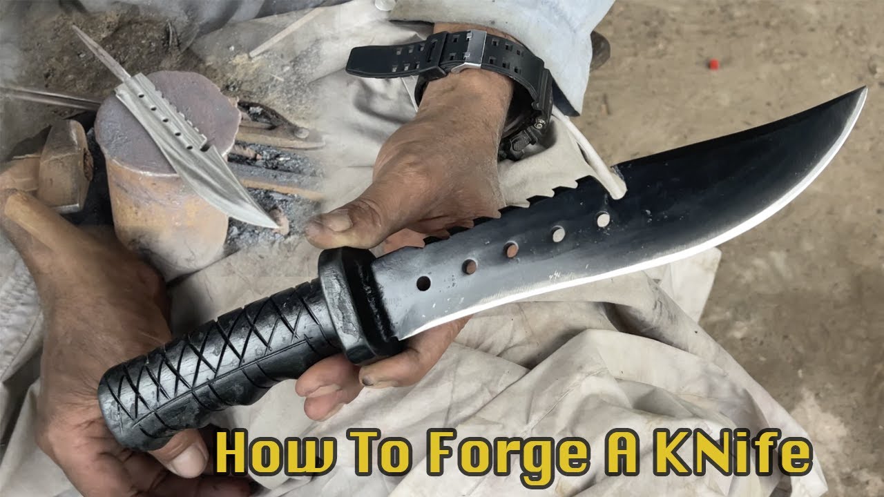 He makes knife using a few modern tools