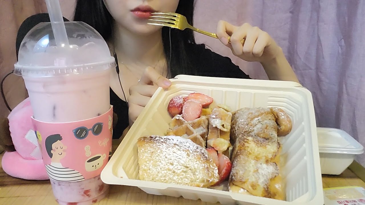 ASMR 🥐🍞브런치 박스 이팅사운드｜바게트,와플,크루와상,토스트