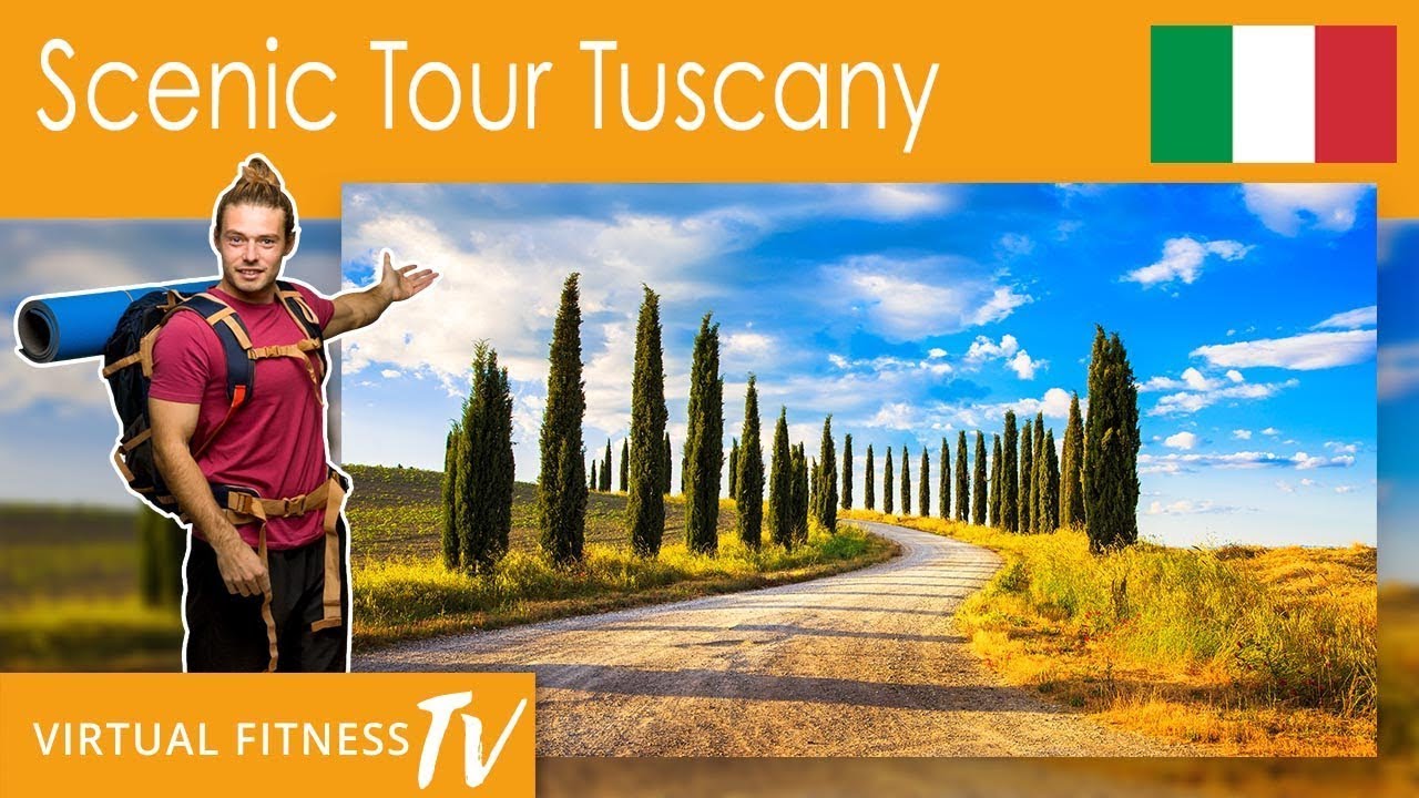 Scenic Tour with Cycle POV and Drone arials of Tuscany
