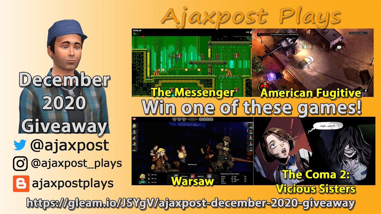 Ajaxpost Plays Channel Monthly Giveaway : December 2020 / New Game Survey