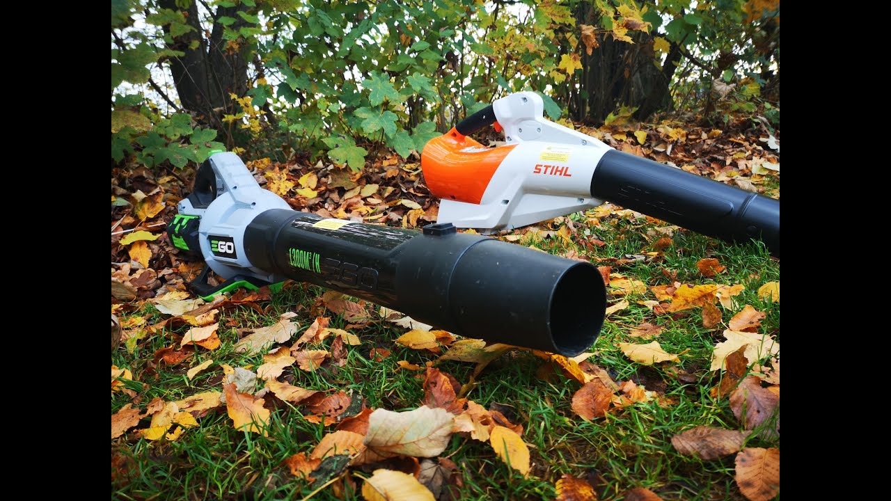 Vergleich zwischen dem Stihl Akku-Blasgerät BGA 250 und dem EGO Akku-Laubbläser LB7650E mit Test!