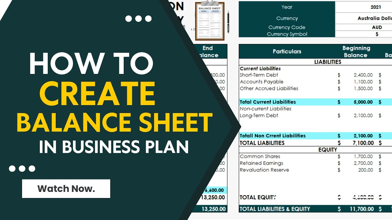 How to Create Balance Sheet in Business Plan
