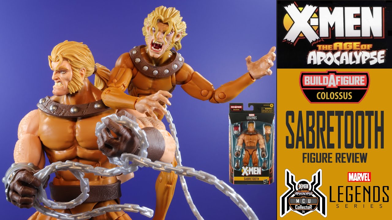 Marvel Legends Xmen AoA SABRETOOTH Victor Creed Age of Apocalypse Wave 2 Colossus BAF Figure Review