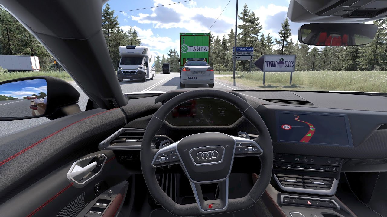 Audi E-tron GT 2022 - Euro Truck Simulator 2 - Fast Driving [Steering Wheel Gameplay] #ets2
