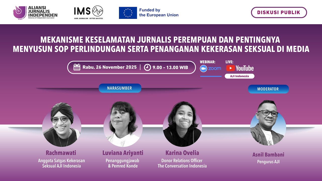 Diskusi Publik: Mekanisme Keselamatan Jurnalis Perempuan & SOP Kekerasan Seksual