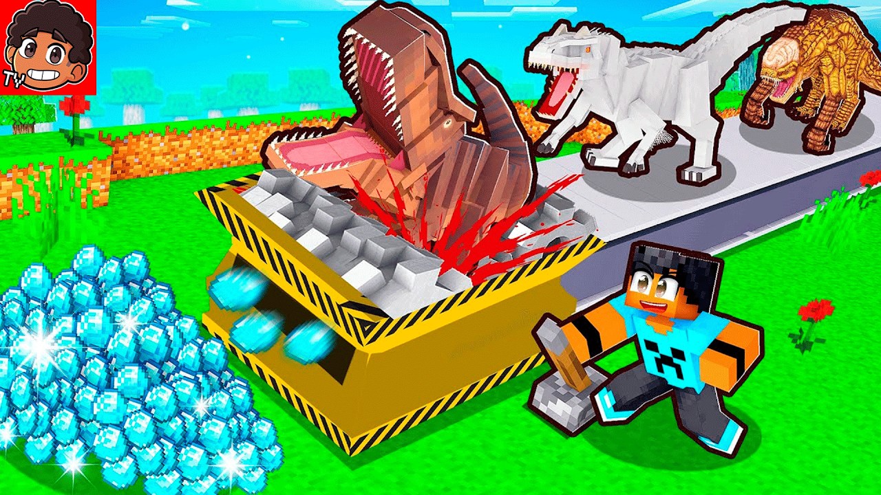 Fiquei RICO Triturando DINOSSAUROS no MINECRAFT!