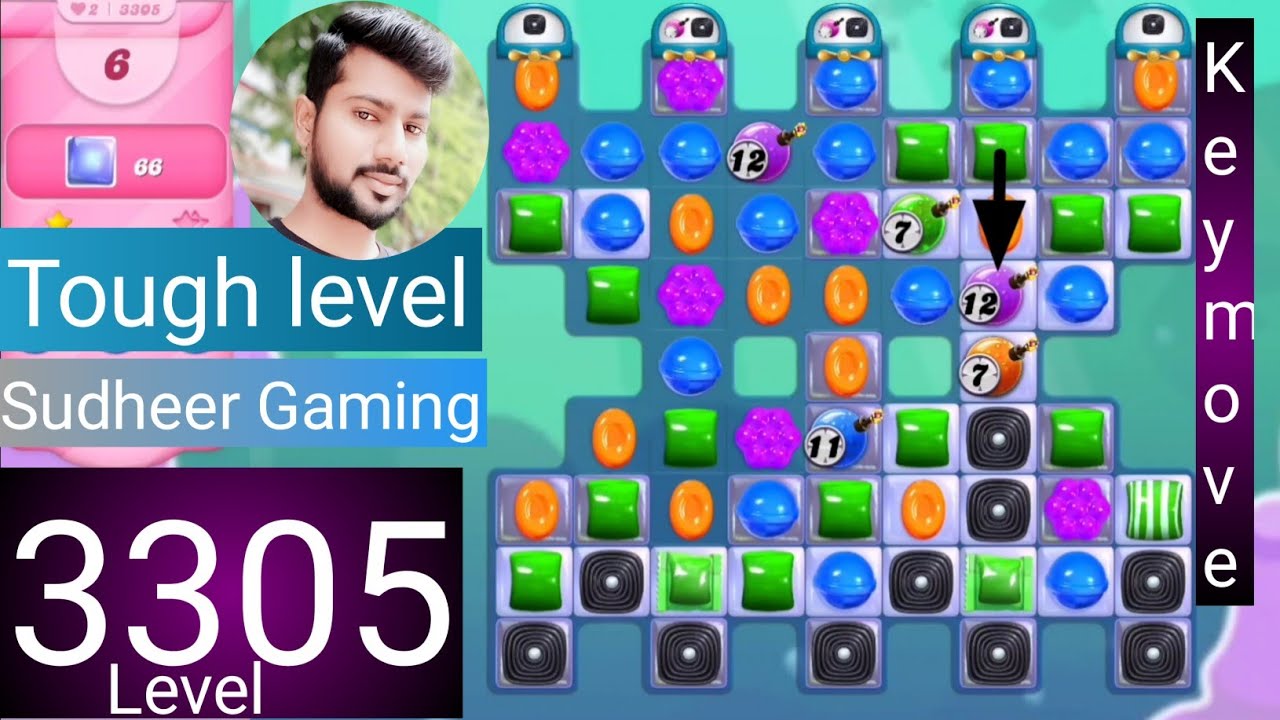 Candy crush saga level 3305 । No boosters । Tough level । Candy crush 3305 help । Sudheer Gaming
