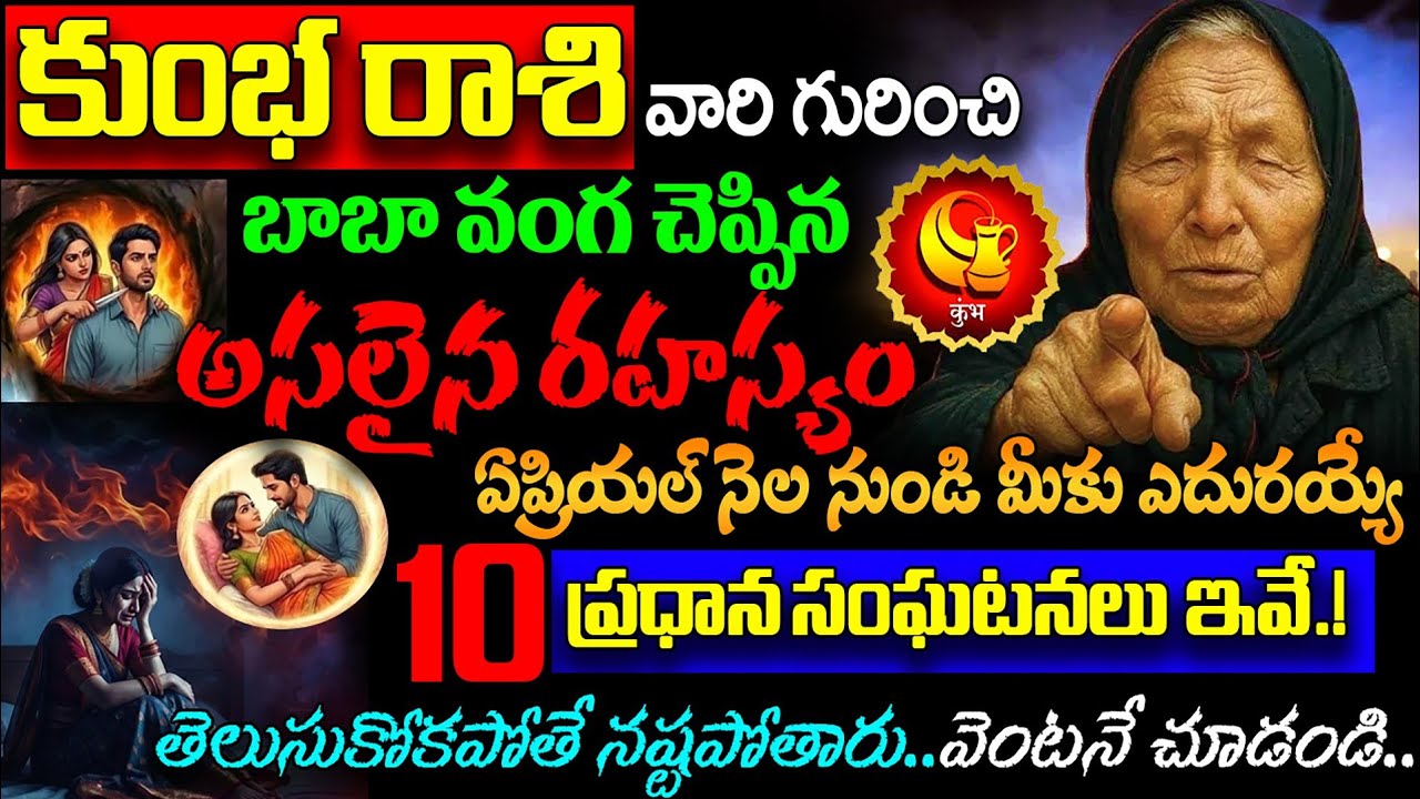 కుంభ రాశి వారికి బాబా వంగ చెప్పిన షాకింగ్ నిజం 😱 ఏప్రిల్ నుండి జీవితమే మారిపోతుంది | Kumba Rasi 2026