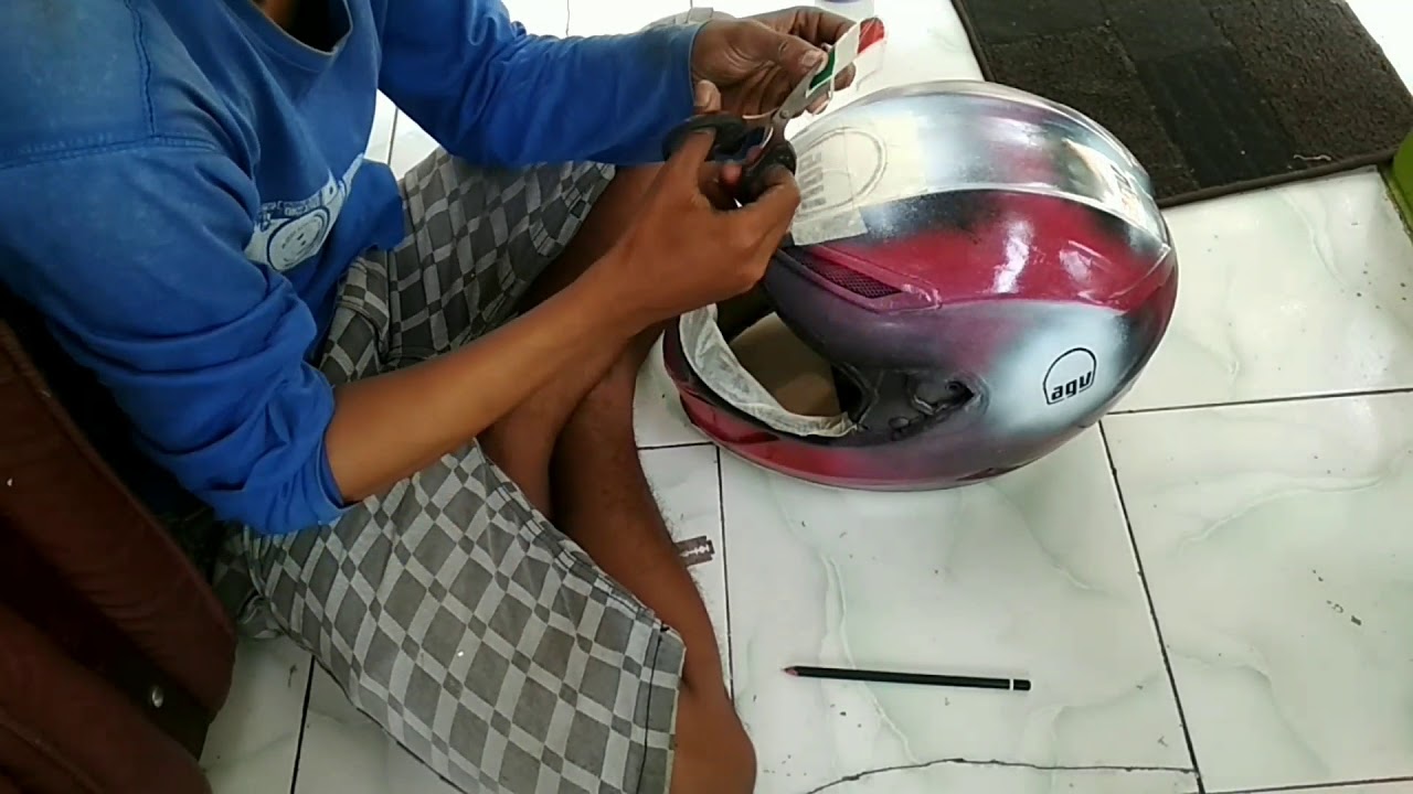 Repaint hitam doff helm Cargloss (dempulan) ala ala agv
