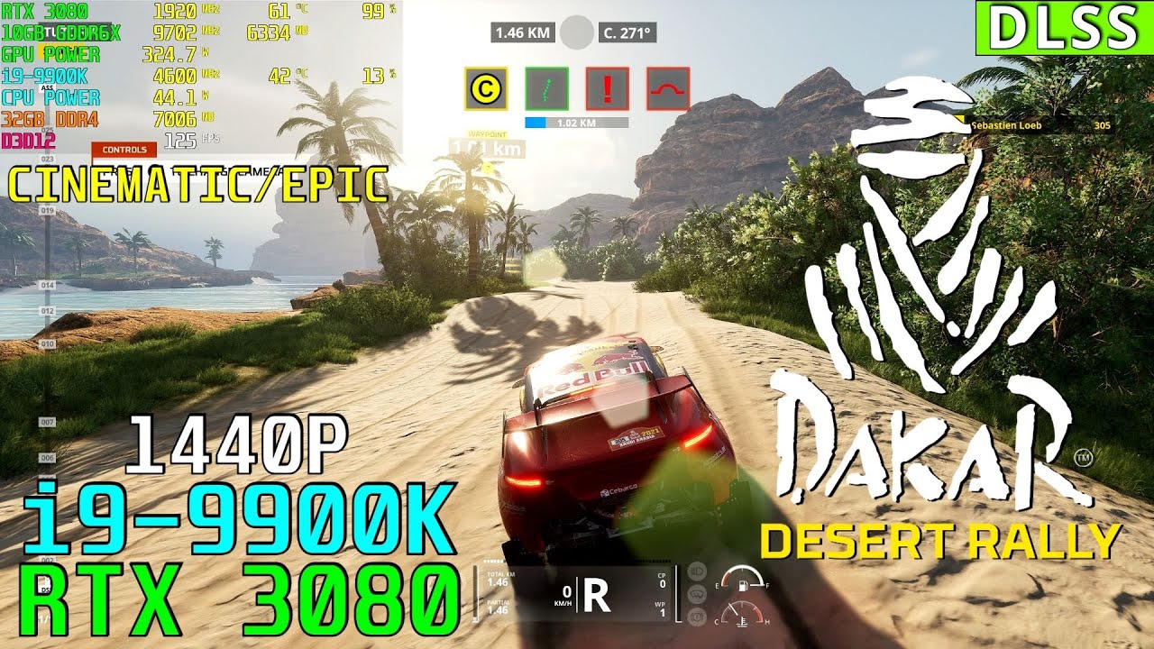 Dakar Desert Rally DLSS |RTX 3080 - 9900K| Max Settings 1440P
