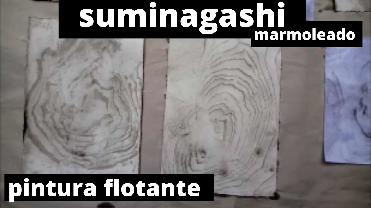 suminagashi con pintura acrílica | pintura flotante | marmoledo