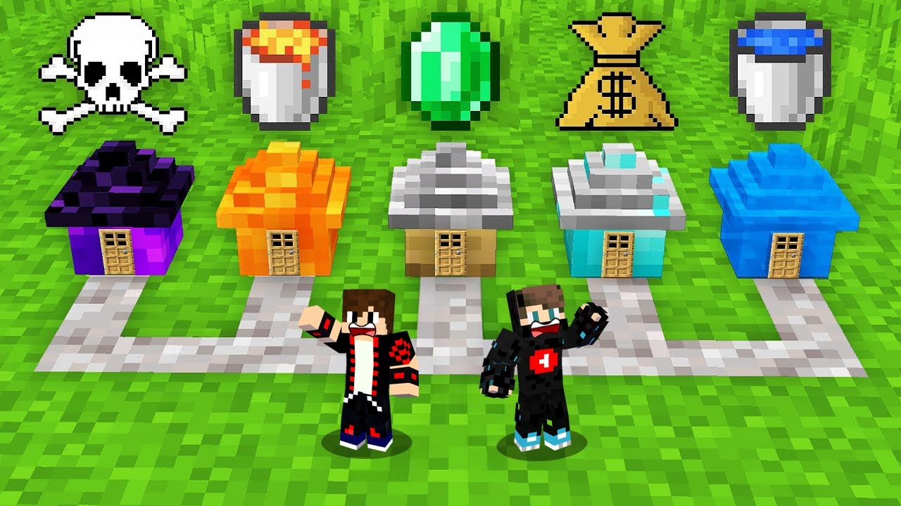 ماين كرافت : اكتشفت بيوت الموارد الصغيرة ولكن الحظ عجيب !!؟ 🔥😱