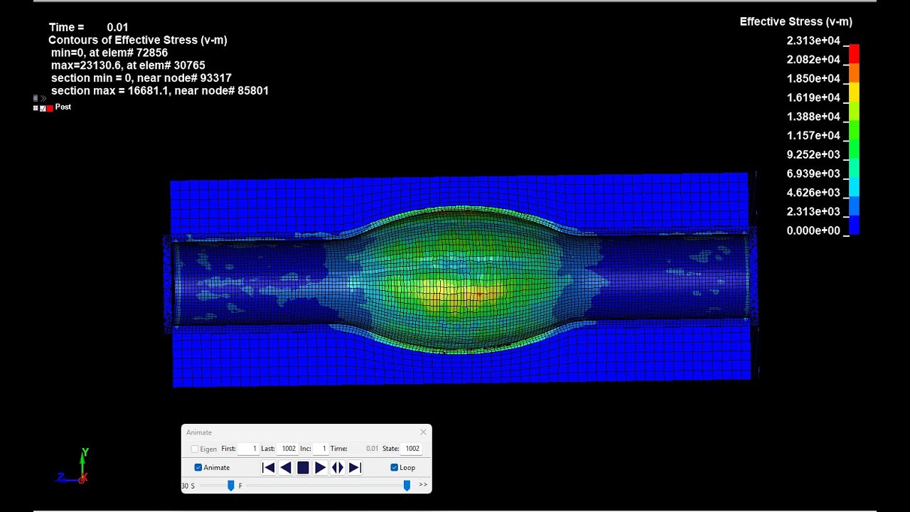 Ansys LS-Dyna Tutorial - Hydroforming simulation using Airbag_Linear_Fluid