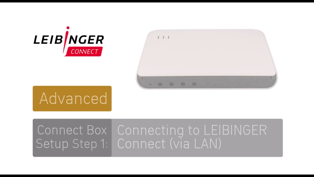 Connect Box Setup - Step 1: Connecting to LEIBINGER Connect via LAN