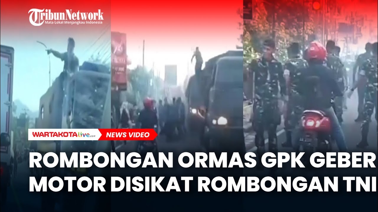 TONTON, Rombongan Ormas GPK Geber Motor Disikat Rombongan TNI