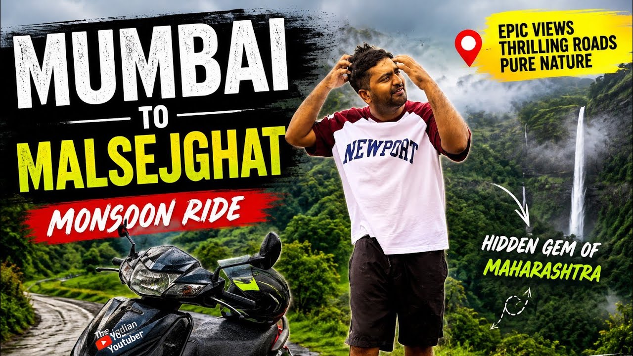 Mumbai to Malshej Ghat Bike Ride | Monsoon Paradise of Maharashtra | Scenic Road Trip 🌧️🏍️