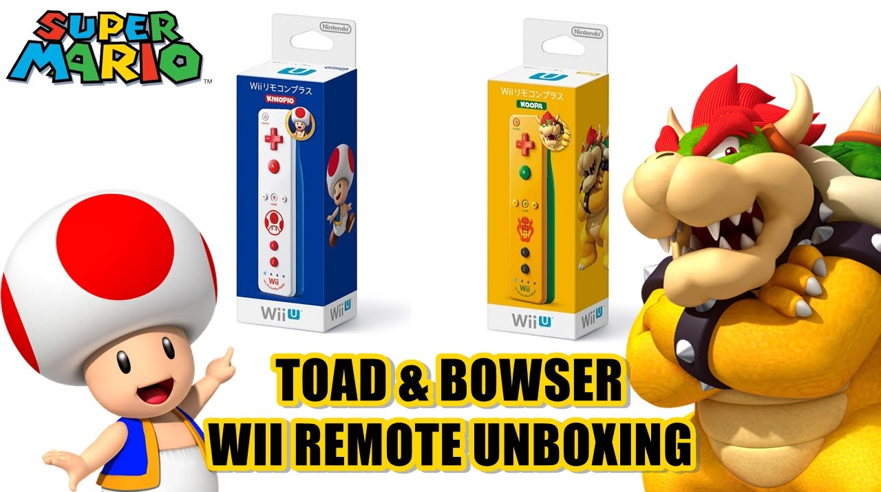 Toad & Bowser Wii Remote Plus Controllers Unboxing