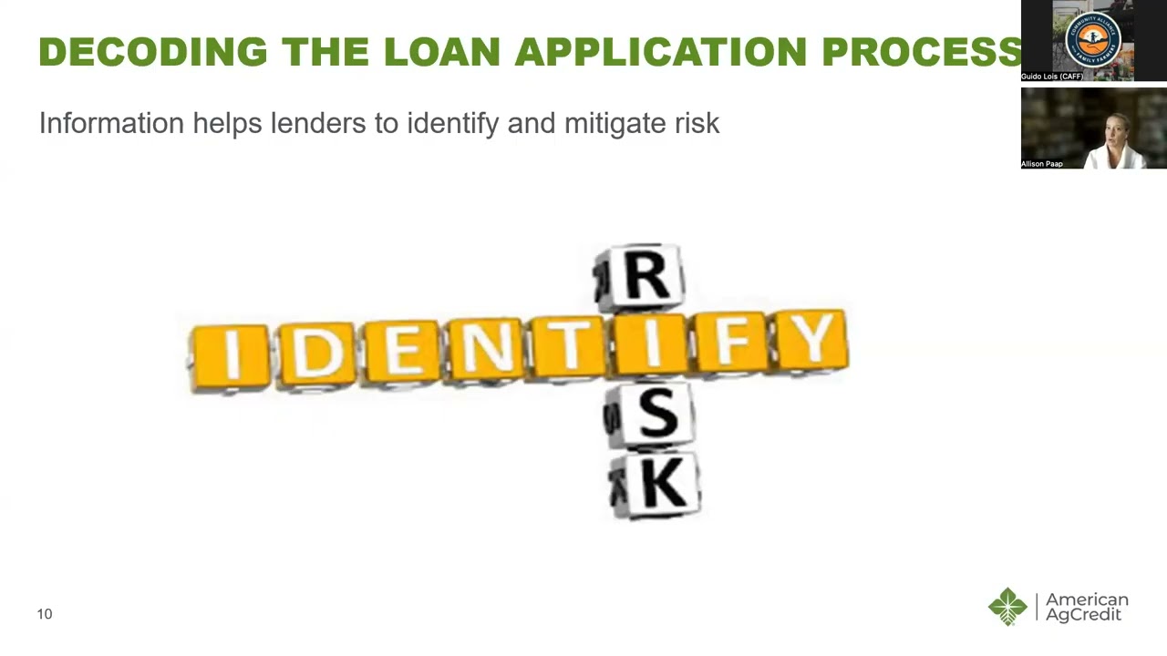 Financing Considerations for the Beginning and Small Farmer: The Loan Application Process and Beyond