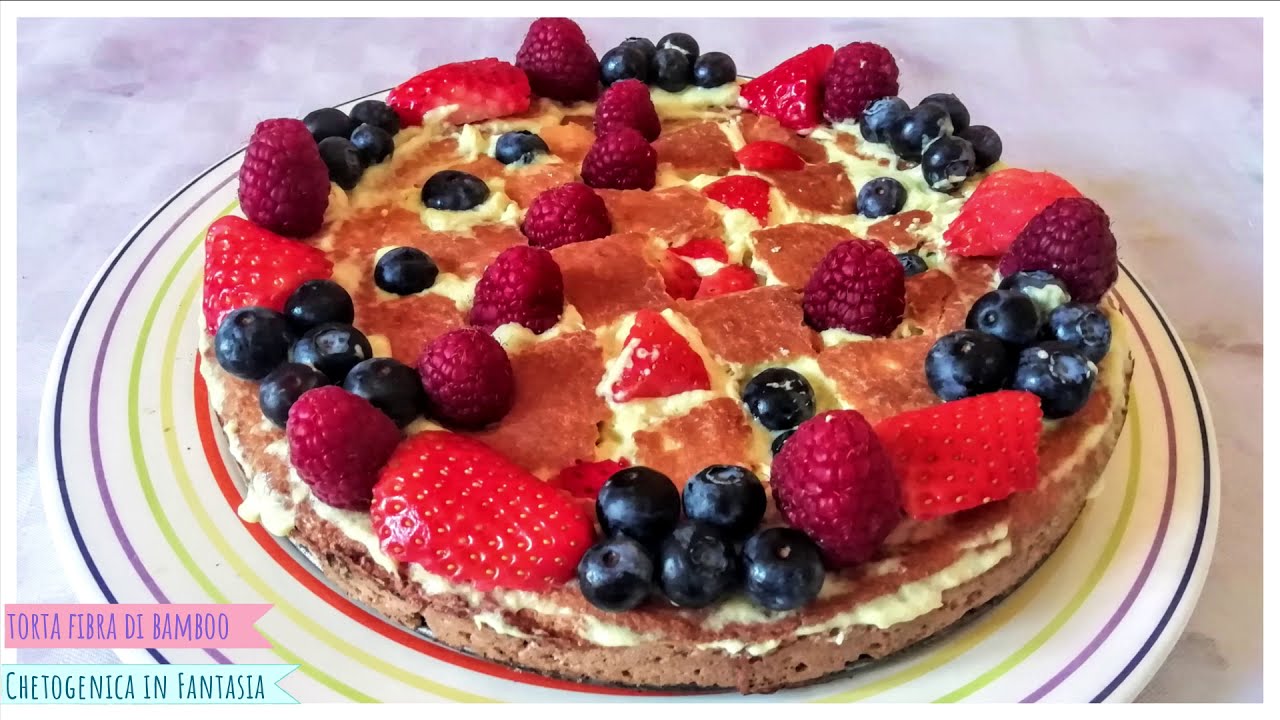 TORTA PAN DI SPAGNA DI FIBRA - Un torta cheto con crema e frutti di bosco!