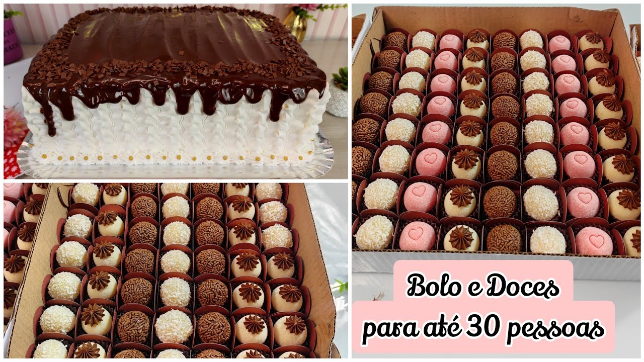 FAZENDO ENCOMENDA DE BOLO DE ANIVERSÁRIO E DOCINHOS PARA ATÉ 30 PESSOAS