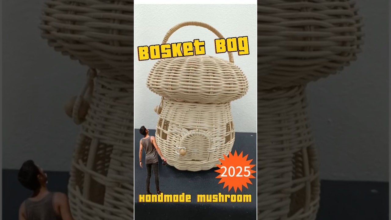 Handmande Mushroom Basket Bag Wicker #music #diy #handmade #basket #ecofriendly