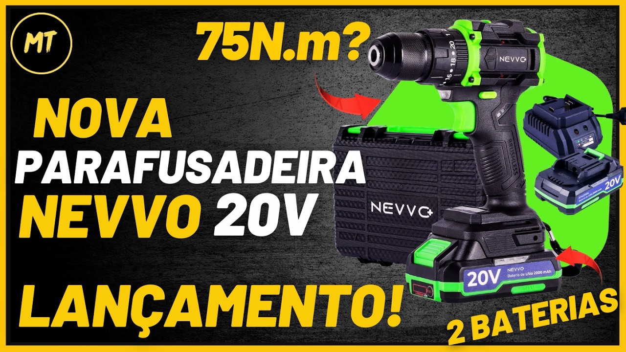 LANÇAMENTO! PARAFUSADEIRA NEVVO FPN20BL 20V Brushless é boa? Review Completo + Testes Reais!