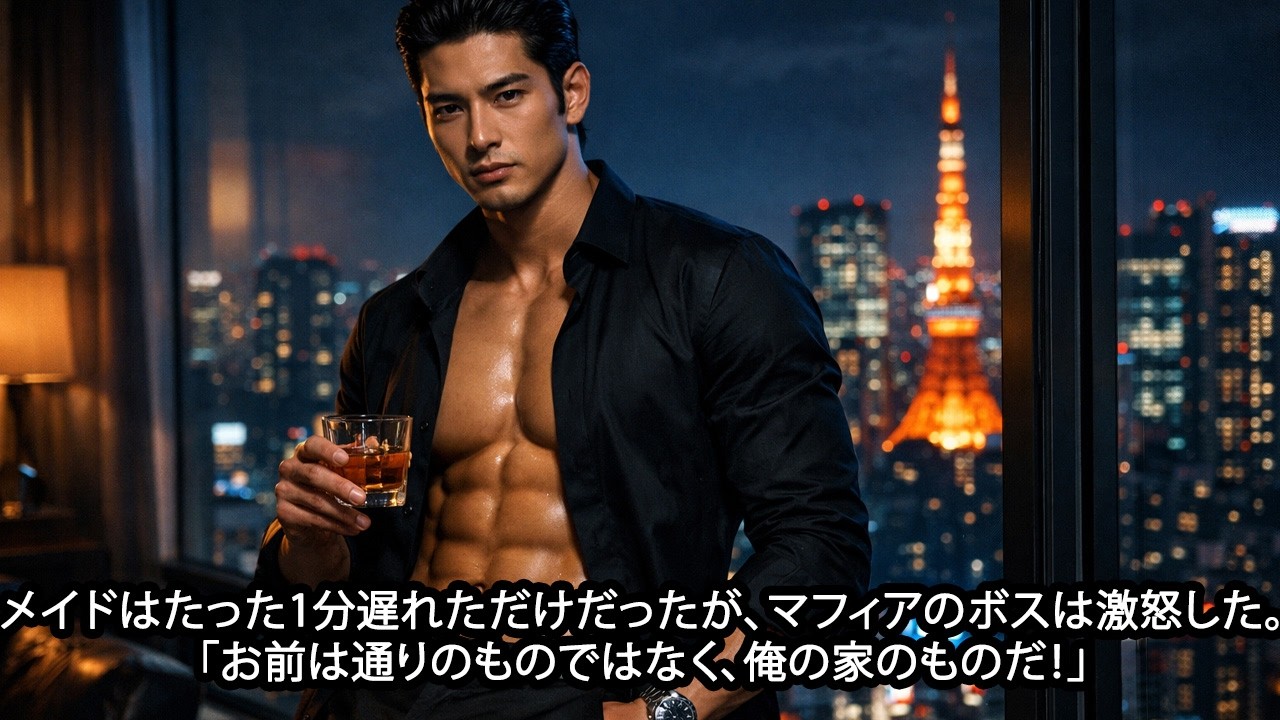 メイドはたった1分遅れただけだったが、マフィアのボスは激怒した。「お前は通りのものでなく、俺の家のものだ！」